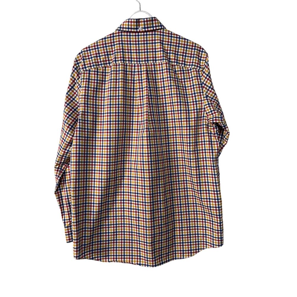 Duluth Trading Co Checkered Trim Fit Long Sleeve Oxford Work Shirt Mens Large - Picture 7 of 13